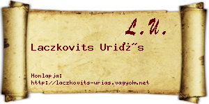 Laczkovits Uriás névjegykártya